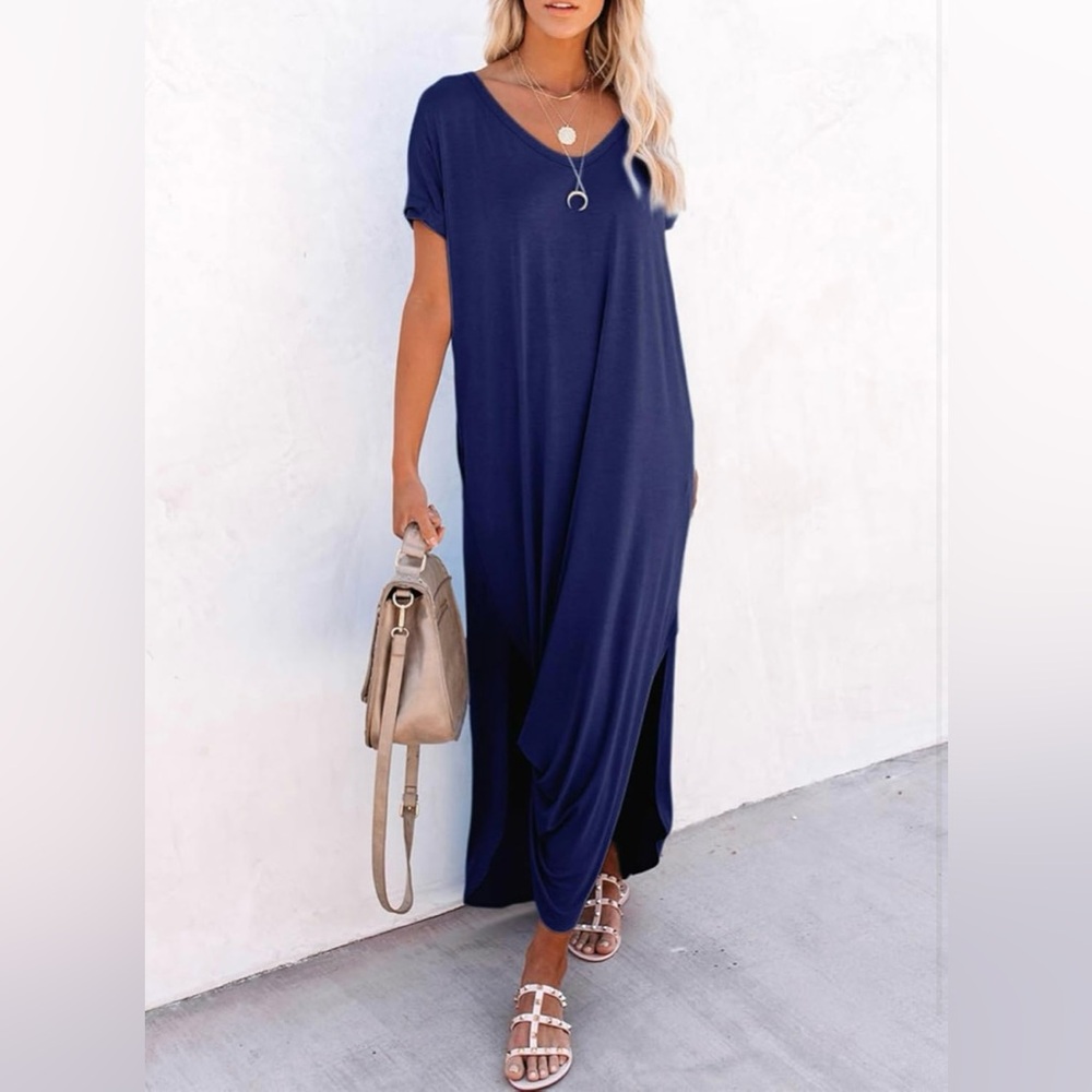 Elegant Navy Blue Maxi Dress